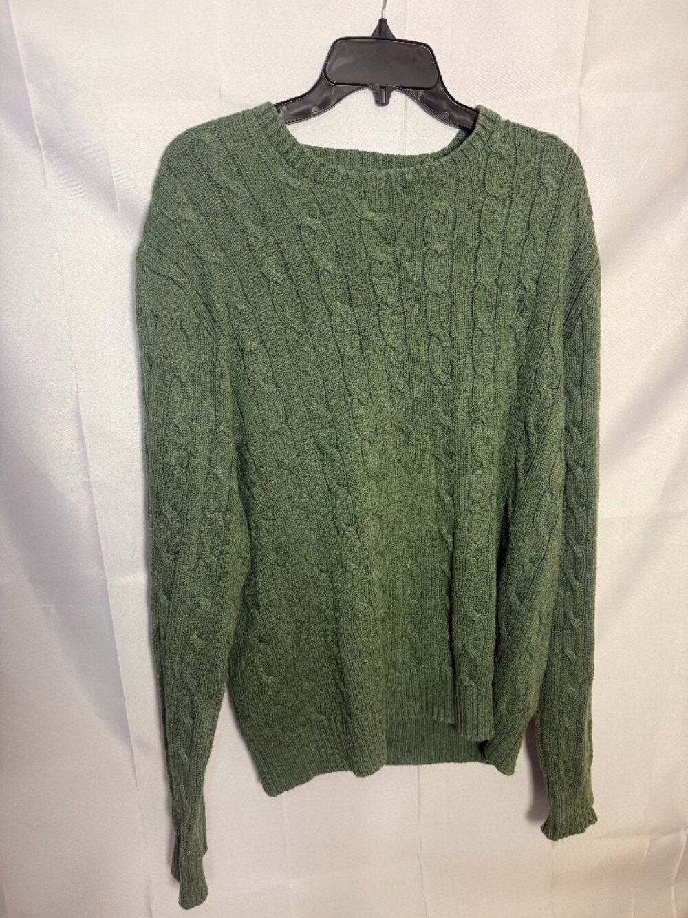 Polo Ralph Lauren Cable Knit Crewneck Sweater Green Size XL 100% Cotton